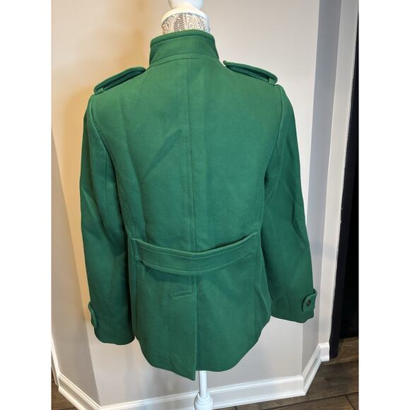 NWOT Banana Republic Womans Swing Jacket Pea Coat Small Emerald Green Old Money - Picture 2 of 6